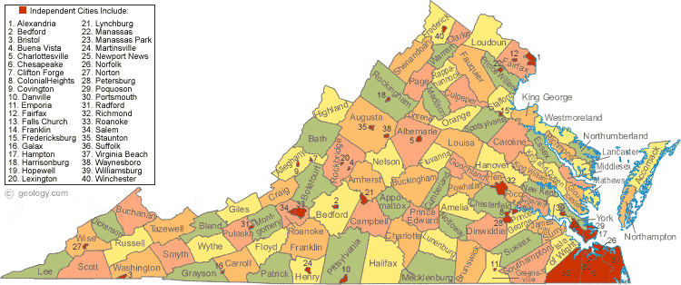 Virginia map